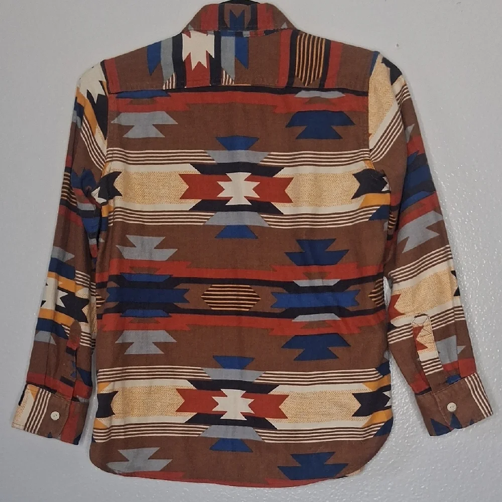 GAP Boys Kids Southwest Carpenter Button Down Shirt Rich Ginger Rodeo Size L (10